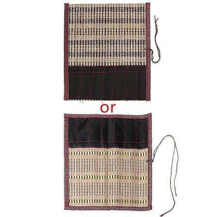 Maalaussiveltimen pidike bambu rullattava laukku kalligrafiakynä kotelo verhopakkaus