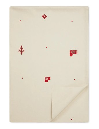 Engholm Textiles Juledug Julia Broderet - Cream - 140X270