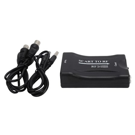 SCART til RF-konverter 61,25MHz 67,25MHz Utgang Videoadapter med USB-kabel