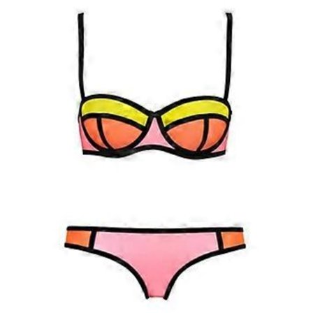 Bikinisæt Moderigtigt Kromatisk Farve Sexet Camisole Badetøj Badedragt