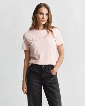 GANT Damen Tonal Graphic T-Shirt (XL) Rosa