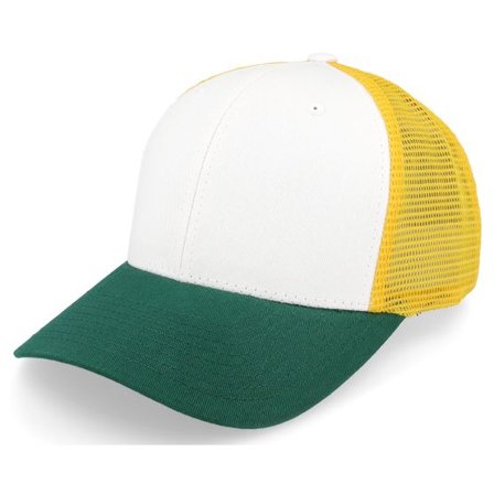 Equip - Vit trucker Keps - White/Gold/Light Forest Trucker @ Hatstore