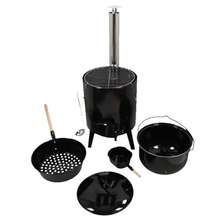 Sæt af udendørs gryder i rustfrit stål - 5 dele - Sort