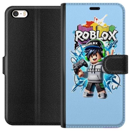Yhteensopiva Lompakkokotelo Apple Apple iPhone 5 Värikäs Roblox-hahmo, jossa ohjain ja energinen splash art -suunnittelu, täydellinen lastenhuoneis