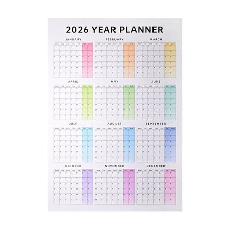 2026 Veggmontert Kalender Årlig Planlegger Datert Fullt År Kalender 75x53cm