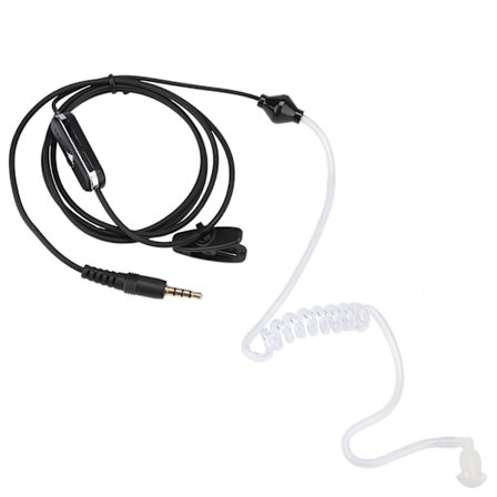 3,5 mm In-Ear Headset Øretelefon Hodetelefon Walkie Talkie Ørepropp (Svart)
