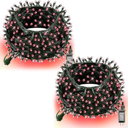 200 LED Juletrelys i rødt, kompatibelt med 20 m juledekorasjoner [JUN] Rød