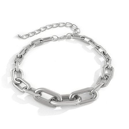 Bred kant tyk kæde halskæde Cross tyk kæde SØLV