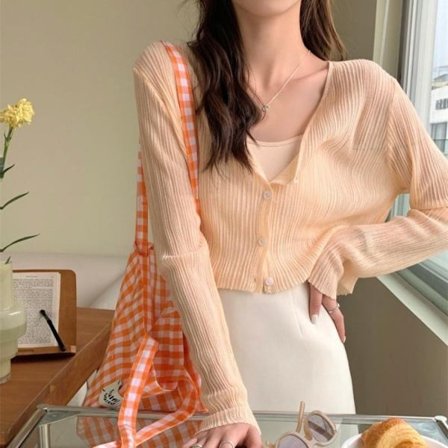 Hollow Out Blusar Stickade Toppar ORANGE