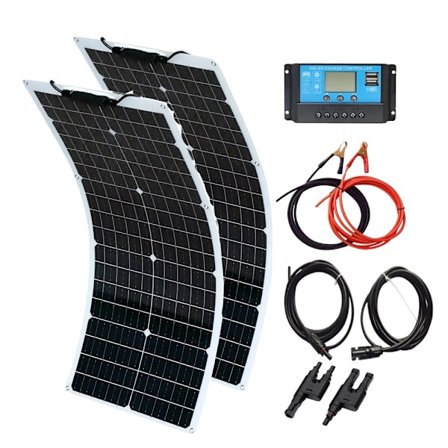 Hög Effektivitets Solpanel Kit, 50W/100W Monokristallin, Flexibel Design,100W Kit Vit
