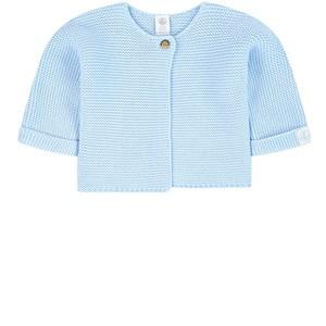 Kids - Petit Bateau Blue Knitted Ribbed Cardigan - Jumpers and knitwear - 18 months - Blue - Junge