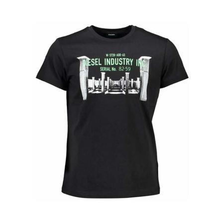 Diesel, T-Shirts Zwart, Heren, Maat:S