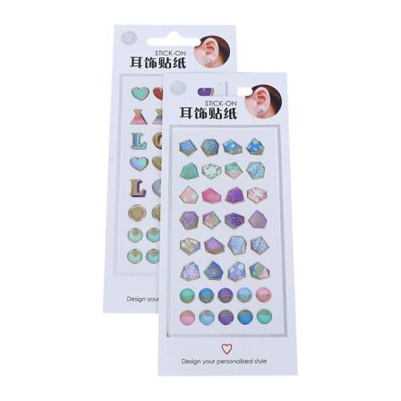 4 set med öronstickers för flickor självhäftande öronstickers självhäftande nagelstickers (18X8X0.1cm, blandade färger)