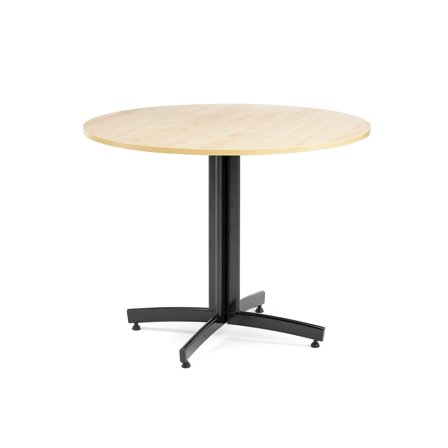 Kantinentisch SANNA, Ø900x720 mm, schwarz/birke