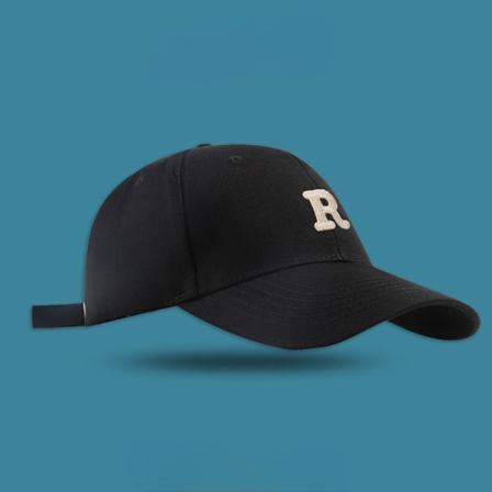 Klassisk basebollhatt Casual Sport Solhatt Letter Enkelhet Hard Top Mode Letter R (black) M(56-58cm)