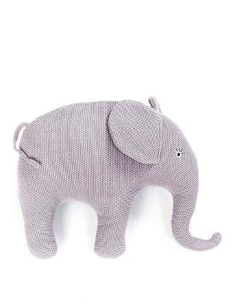 Elephant Cushion, Knitted, Blue Rose Purple Smallstuff