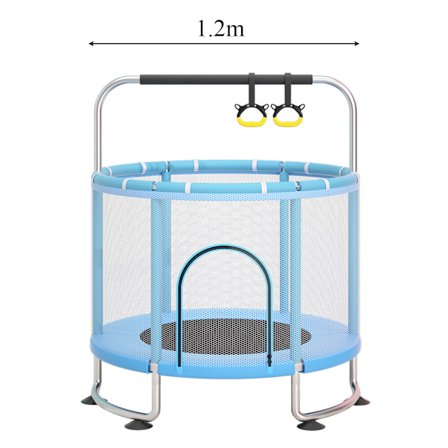 Trampoline for barn innendørs, babyhoppebed, gnissingsseng, hjemmehoppebed, leketøy, treningsutstyr blå