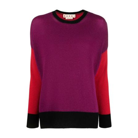 Marni Round-neck Strik Lilla, Dame Striktrøjer, Størrelse: S