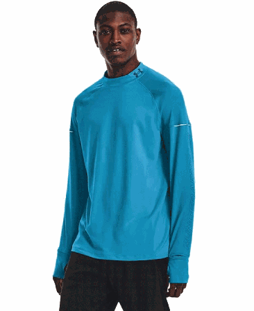 Under Armour OutRun the Cold LS Capri / Petrol Blue / Reflective