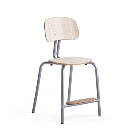 Classroom chair YNGVE, 4 legs, silver, ash, H 520 mm