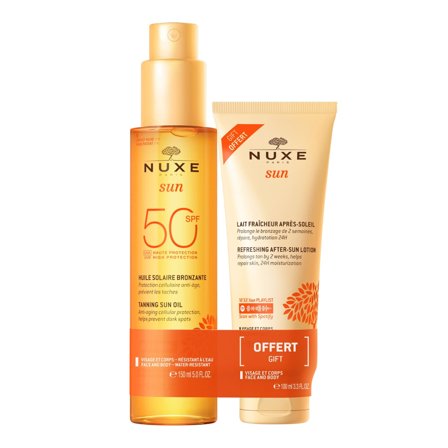 Nuxe Duo Olio Solare SPF50 150ml. + Latte Doposole - Coffret Solare