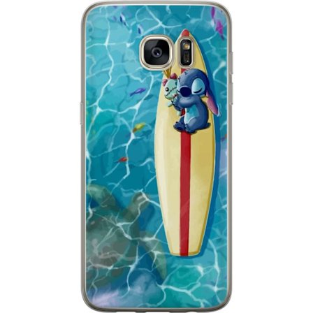 Yhteensopiva Puhelinkuori Samsung Galaxy S7 edge Rentouttava kuvitus Stitchistä levähtämässä selkälaudalla selkeässä turkoosissa vedessä