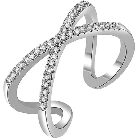 Criss Cross Ringar, Justerbara Criss Cross Ringar för Kvinnor Cubic Z