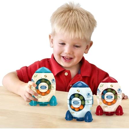 Gaver til 3-12 år gamle gutter og jenter Fingertip Toy - Rocket Magic Bean Rotating Ball Dekompresjon Toy Magic Bean Barn Voksne Lindre Angst (3 Pack)