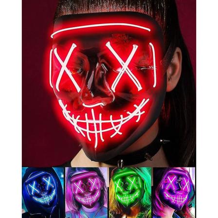 Halloween Neon Led Purge Mask Masque Masquerade Party Masker Ljus Lysande I Mörkret Roliga Masker Cosplay Kostymtillbehör 01 Red