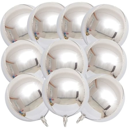 22" Mylarballonger i 4D, store runde folie ballonger (gull) 10 stk