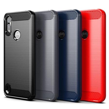 Stöttåligt Armor Carbon Tpu-skal Moto E6i - Fler Färger Röd