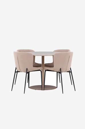 Venture Home - Lycke spisebord med Modesto spisestol - Beige - Spisegrupper - Fra Homeroom