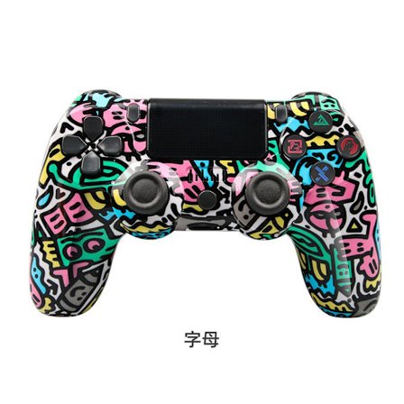 Letter Packaging Coss Bode Pivate P4 Trådløs Bluetooth-spilcontroller, 4. generations seksakset dobbelt vibrationscontroller med lys