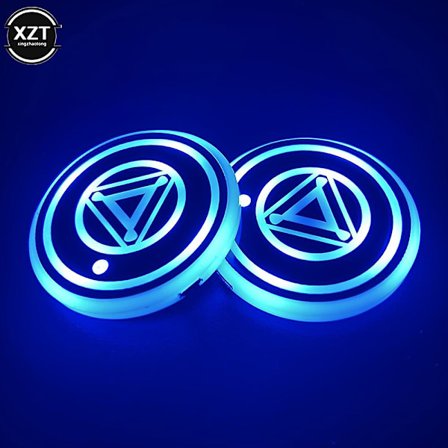 2 st Universal Lysande Bil Vattenkopp Underlägg Hållare 7 Färger Usb Laddning Led Bil Interiör Dekoration Atmosfär Ljus Underlägg| |