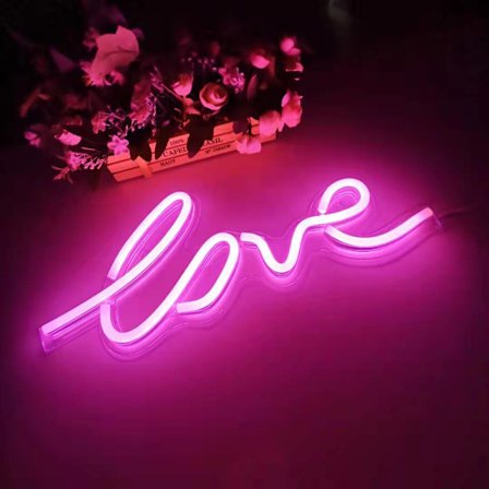 1pc LED Neonljusskylt Kärlek USB Nattljus Dekorativ Skylt för