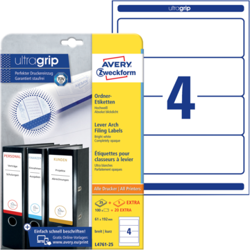 Pärmetiketter Avery 192x61mm H