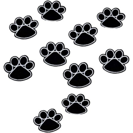 10 stk. broderede patches stryge-på patches i form af en hundepotesticker DIY broderet applikation Fab