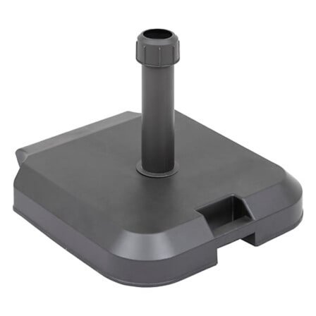 Sort parasolstativ med hjul, 39 kg, passer til master på 35-48 mm