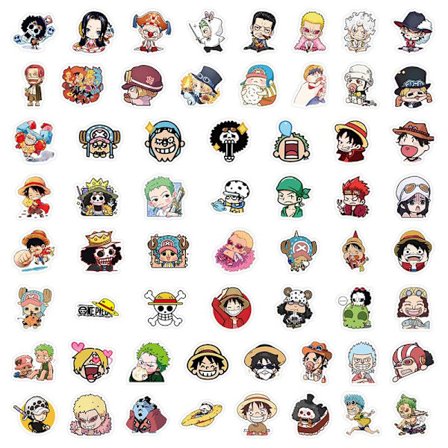 One Piece A - 60 bilder för laptop, gitarr, scrapbook och tidningar, present One Size