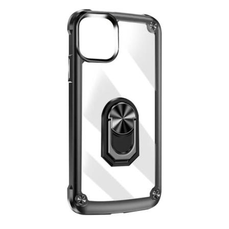Fodral för Apple iPhone 15 Plus Ring Stöd Stötsäker Svart och Transparent Svart