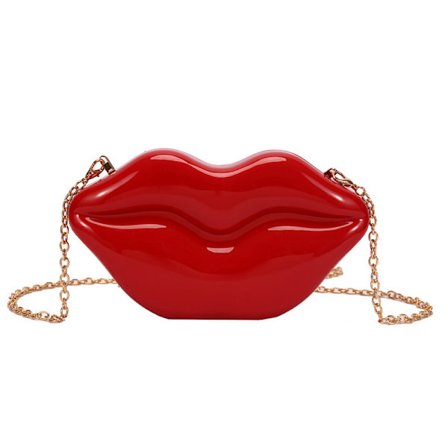 2022 Fashion Sexy Red Lips Design Women Party Clutch Evening Bag