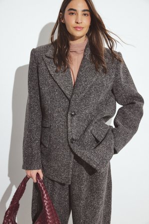Handpicked x NA-KD Blazer oversize en laine mélangée - Blazers Oversize - Gris - EU 32