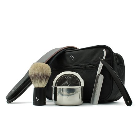 Njord Straight Razor Starter Set 1 sæt, Mænd, Barbering, Skrabere & Blade
