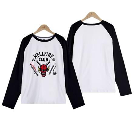 Stranger Things 4 T-shirt Hellfire Print Långärmad Casual 3xl