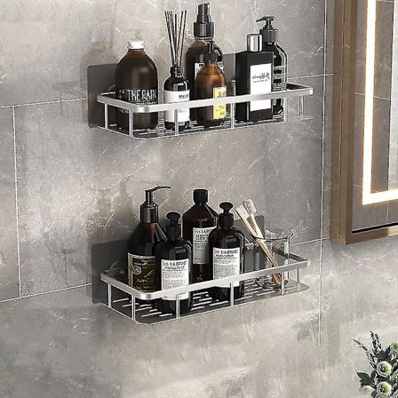 Badeværelseshylder Borefri Hjørnehylde Bruseopbevaringsstativ Holder Toilet Organizer Badeværelsestilbehør