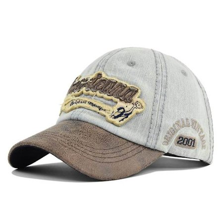 Patch Tredimensionelt Broderi Baseball Cap Denim Broderet Peaked Cap Vasket Gammel Sol Visir Buet Skygge Hat Bred Skygge