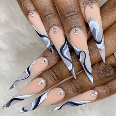 Stiletto tekokynnet puettavat 2 2