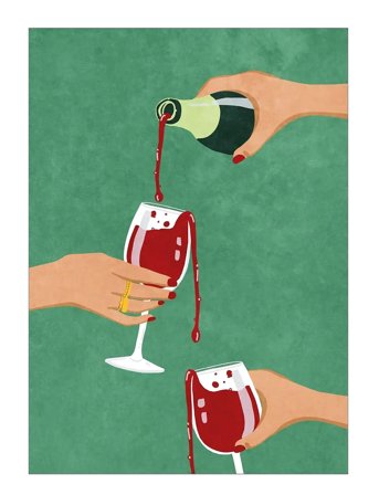 Poster & Frame Raissa Oltmanns - Cheers Girls - Green - 50X70CM