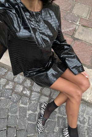 NA-KD Veste zippée en similicuir - Vestes en similicuir - Noir - EU 40