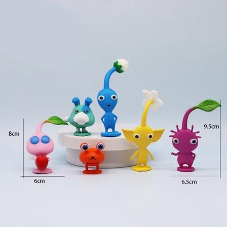 6/12 stk./sæt Spil Anime PIKMIN Figur Kaptajn Olimar PIKMIN Action Figur PVC Samling Model Dukke Legetøj til Børn Fødselsdagsgaver 6PCS PIKMIN B